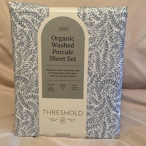 Threshold Organic Washed Percale Sheet Set